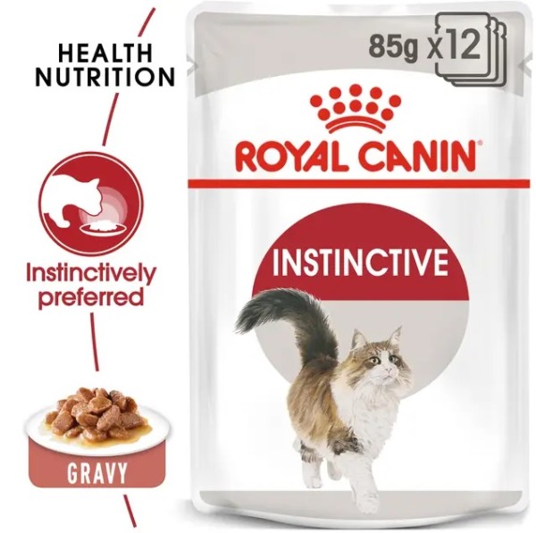 Royal Canin Cat Instinctive in Gravy - Пълноценна мокра храна за котки със сос в пауч